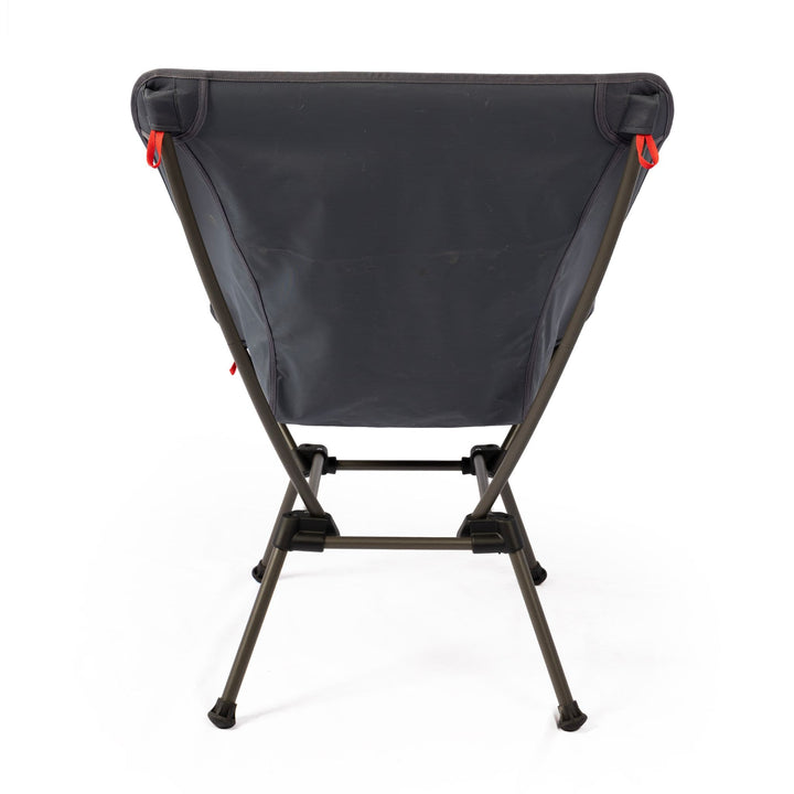 Rear view of the Vango Micro Lux Chair in India Ink, highlighting the robust fabric and sturdy construction of this lightweight camping chair.