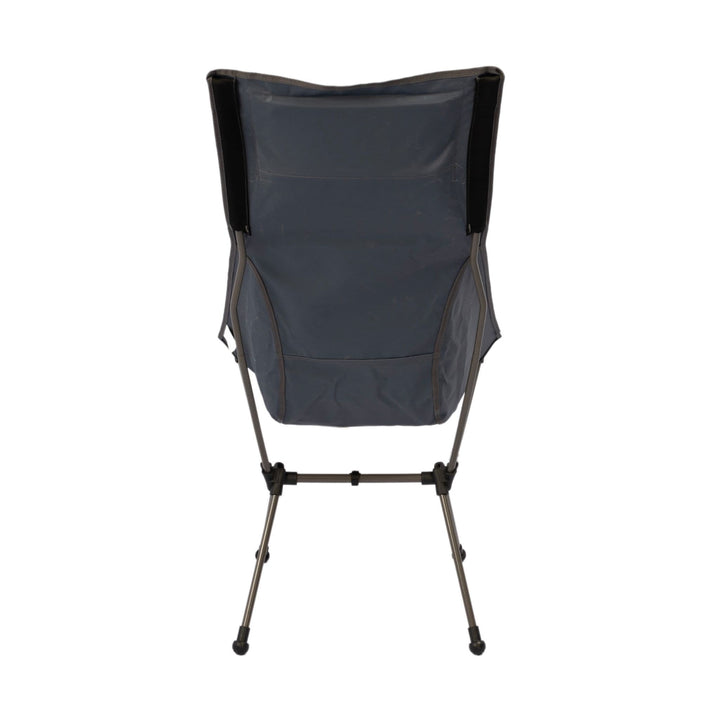 Back View of Vango Micro Tall Chair India Ink – Folding camping chair in India Ink with a tall steel frame and robust fabric seat for reliable outdoor comfort.