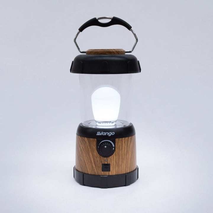 Vango Nova 200 Recharge Lantern turned on