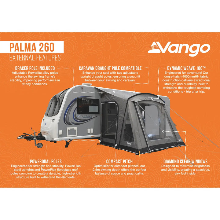 Vango Palma 260 Poled Caravan Awning