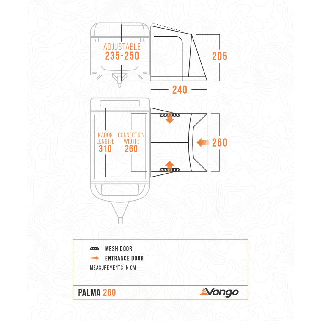 Vango Palma 260 Poled Caravan Awning