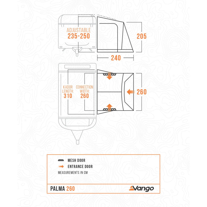 Vango Palma 260 Poled Caravan Awning