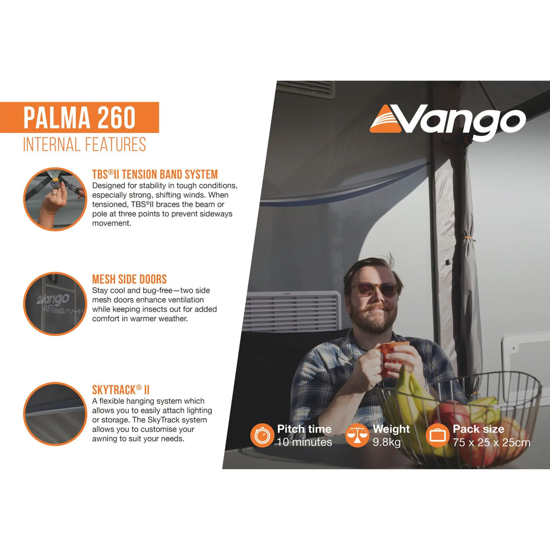Vango Palma 260 Poled Caravan Awning