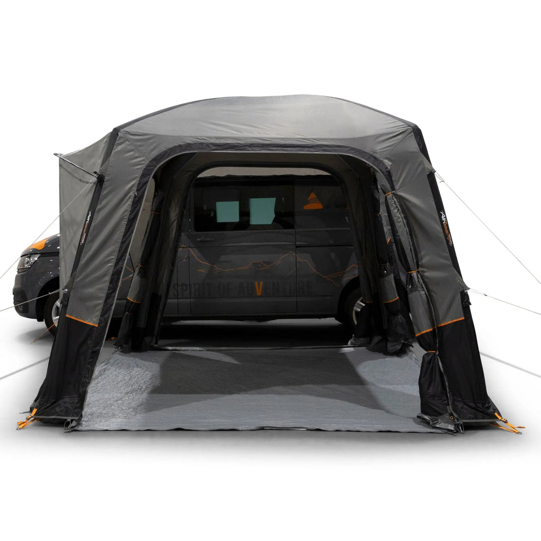 Vango Quadris Air Low Drive Away Awning side view with door open.