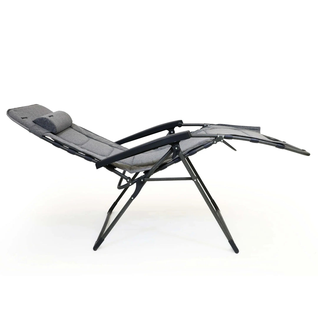 Vango Riviera Lounger reclining camping chair side view reclined