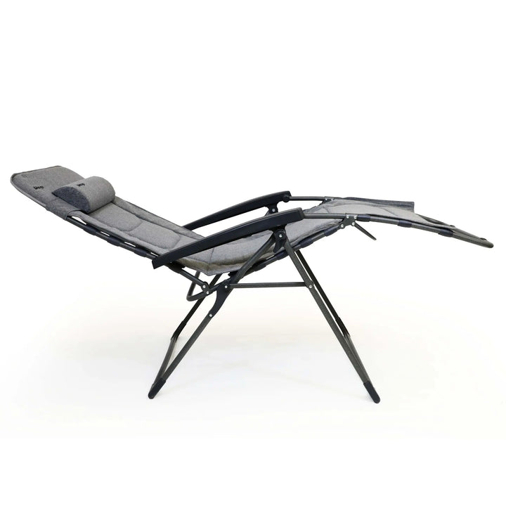 Vango Riviera Lounger reclining camping chair side view reclined