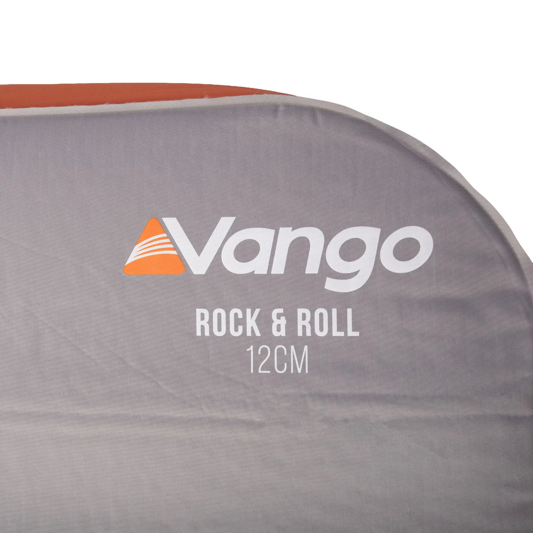Vango Rock & Roll 12cm Self-Inflating Campervan Mattress corner with logo