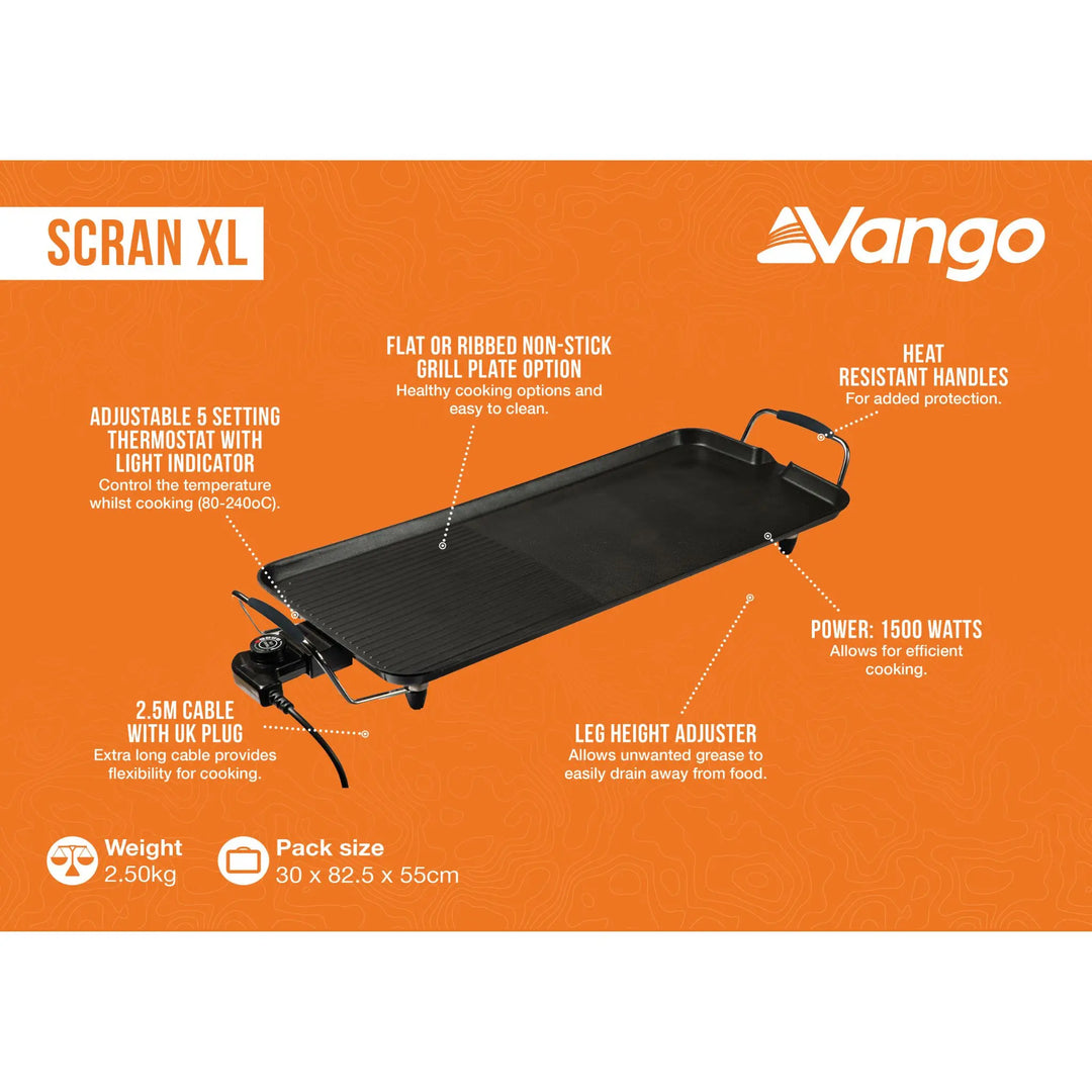 Vango Scran XL Griddle features infographic