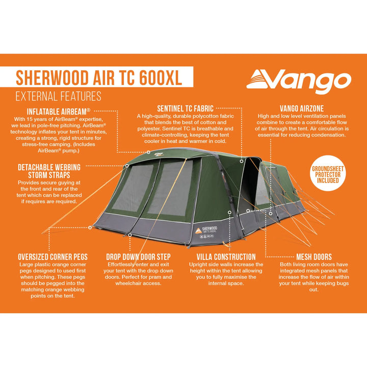 Vango Sherwood Air TC 600XL Tent 2026 (Incl. Groundsheet)