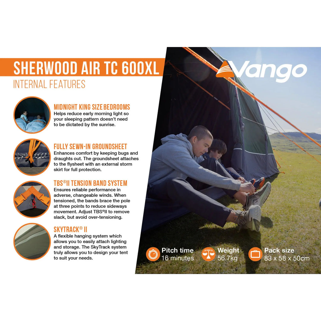 Vango Sherwood Air TC 600XL Tent 2026 (Incl. Groundsheet)