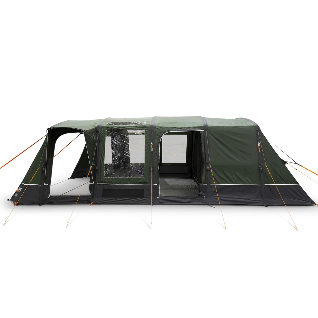 Vango Sherwood Air 600XL air tent with side doors open and interior visible.