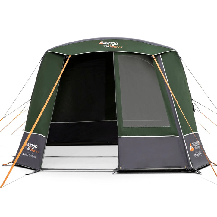 A Vango Sherwood Air TC 400 Tent with mesh windows and orange guy lines, shown on a plain white background.