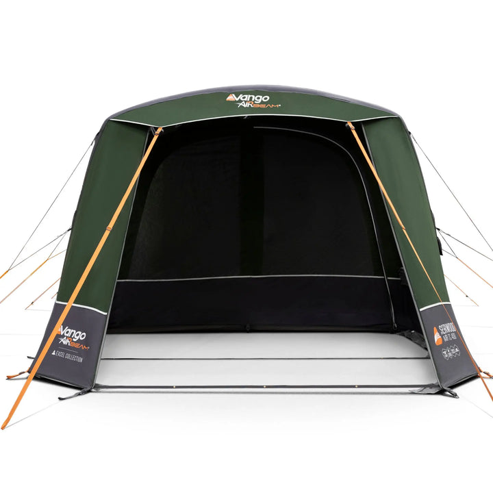 A Vango Sherwood Air TC 400 Tent with orange guy lines, shown on a clean white background.