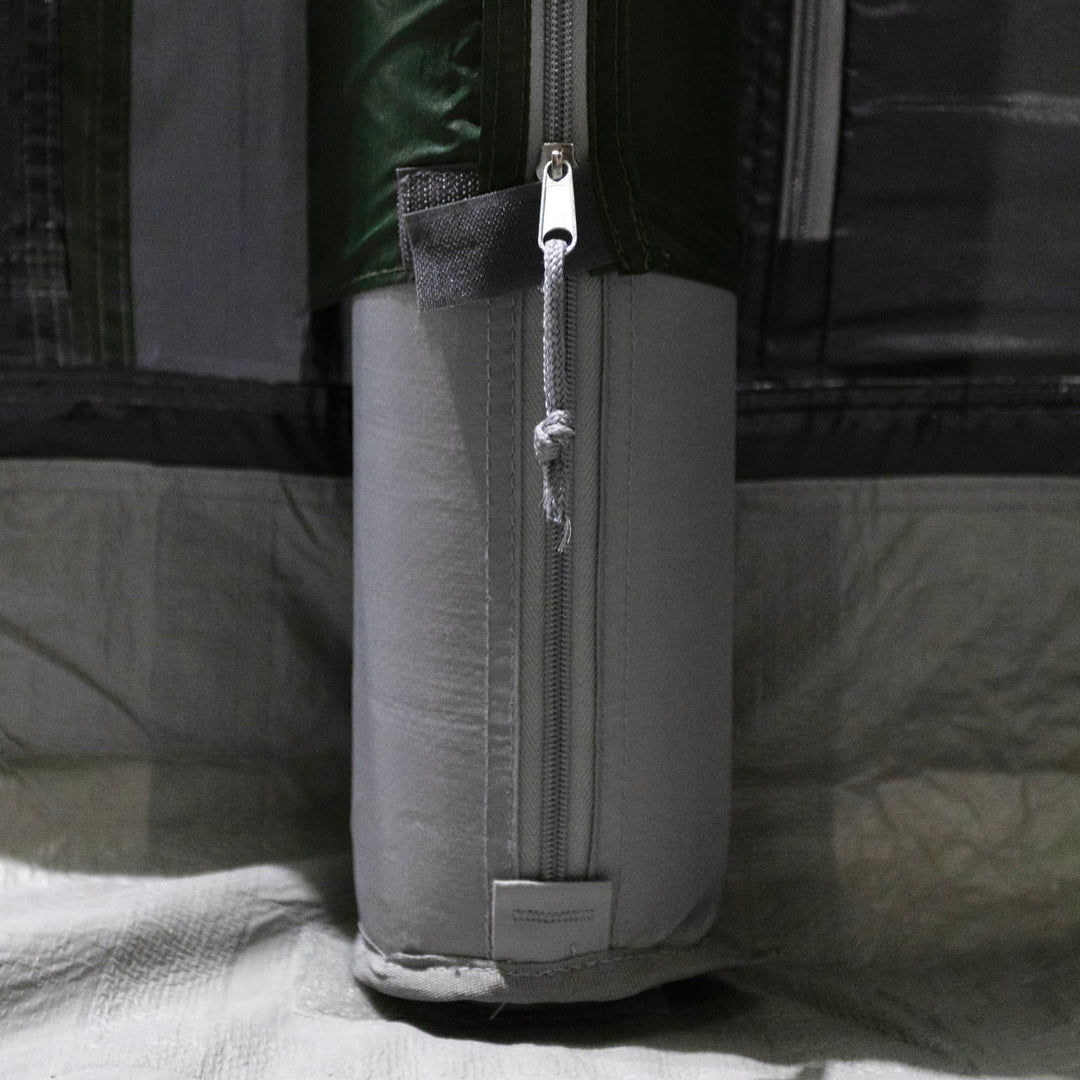 Close-up of an AirBeam structure inside the Vango Sherwood Air inflatable tent.