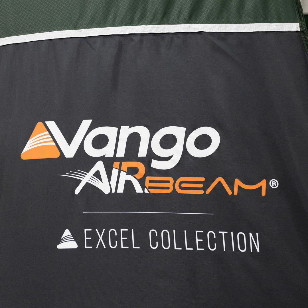 Vango Excel Collection branding on the Sherwood Air inflatable tent.