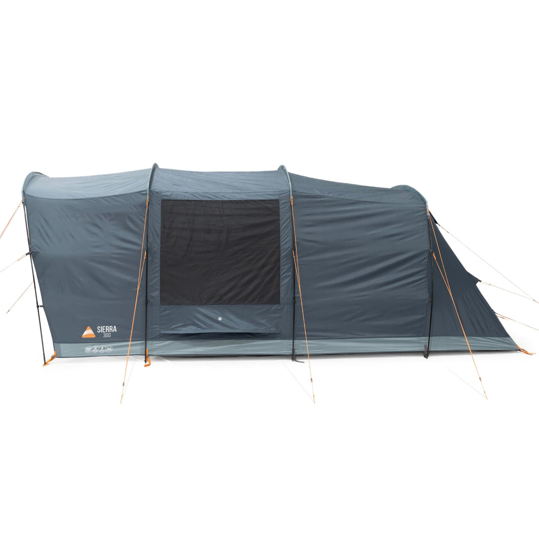 Side view of the Vango Sierra 300 Poled Tent with closed windows, featuring its durable Sentinel fabric