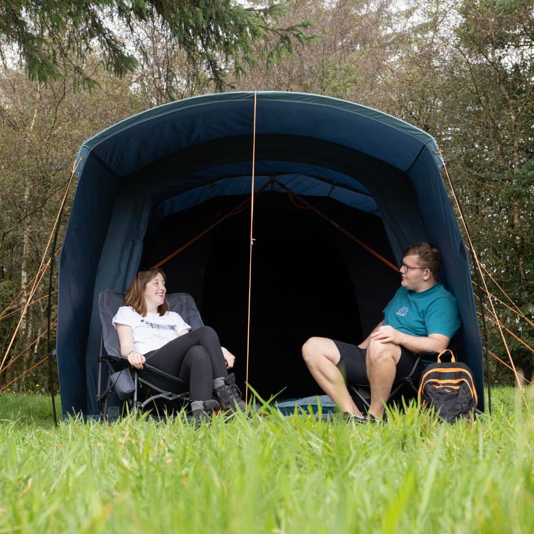 Vango Sierra 300 Poled Tent with an open front canopy, providing a bright and airy space for relaxing or dining, designed as a reliable 3 man tent.