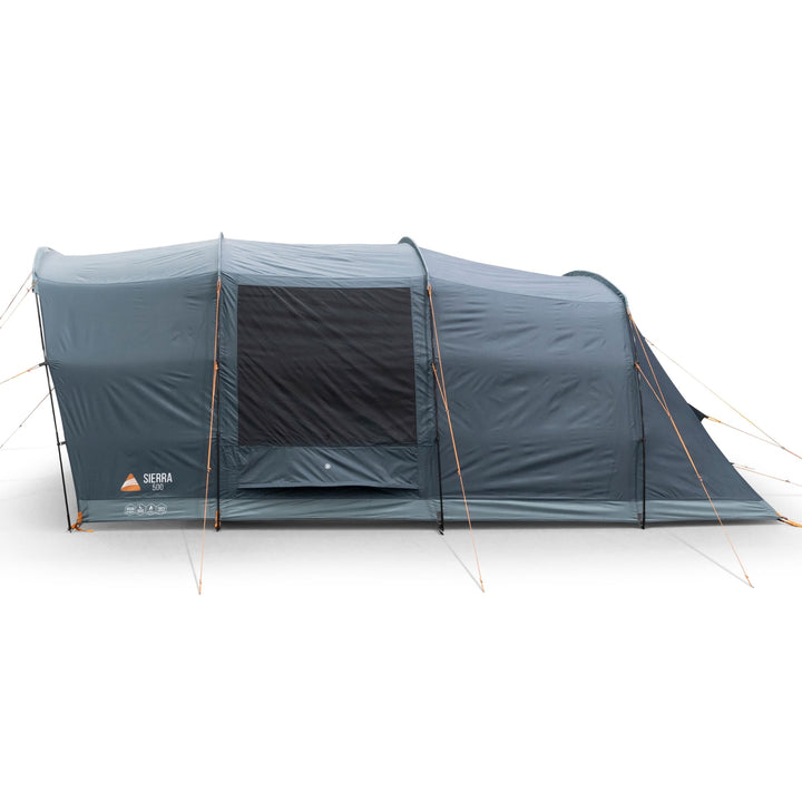 Opposite side view of the Vango Sierra 500 Poled tent showcasing its multiple windows and durable construction for 5 people.