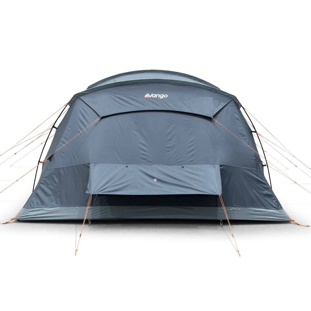 Rear view of the Vango Sierra 500 Poled tent, displaying its sleek design and large ventilation panel.