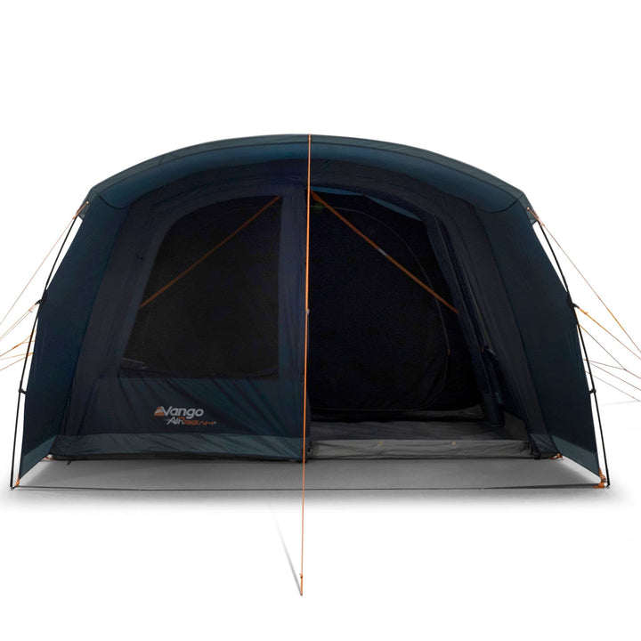 Front view of the Vango Sierra Air 500 tent with doors partially open, showing the versatility of the entrance setup.