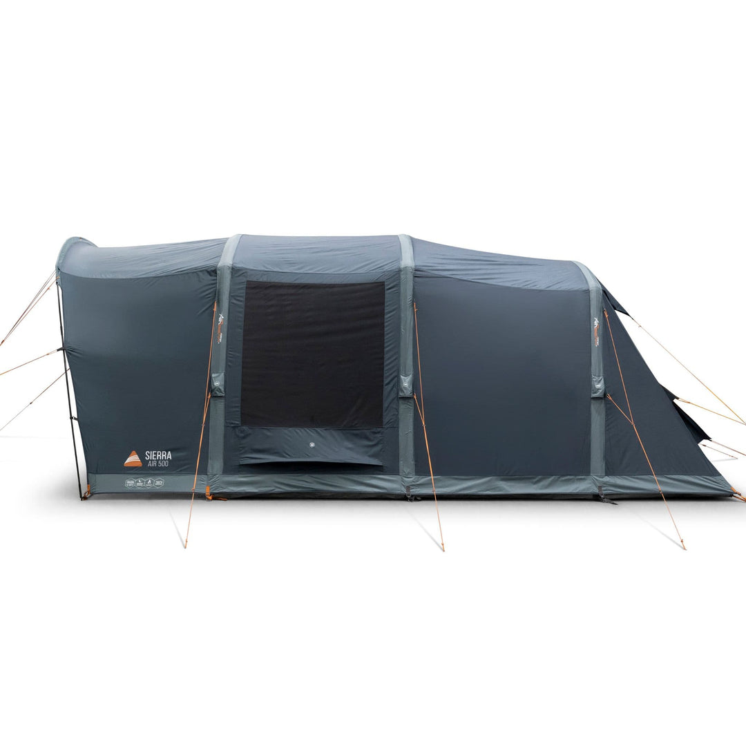 Side view of the Vango Sierra Air 500 tent with windows closed, highlighting its privacy features and durable fabric.