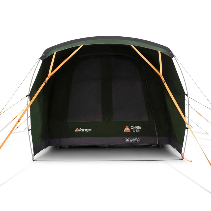 Front view of the Vango Sierra TC 300 Poled Tent with front doors closed