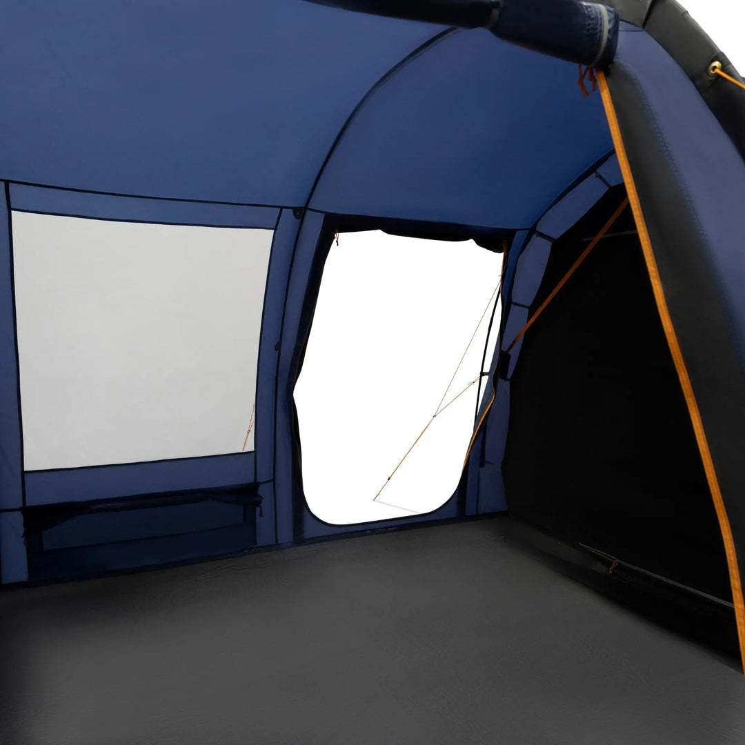 Inside view of a Vango Sorrento 600XL Tent with mesh door and window.