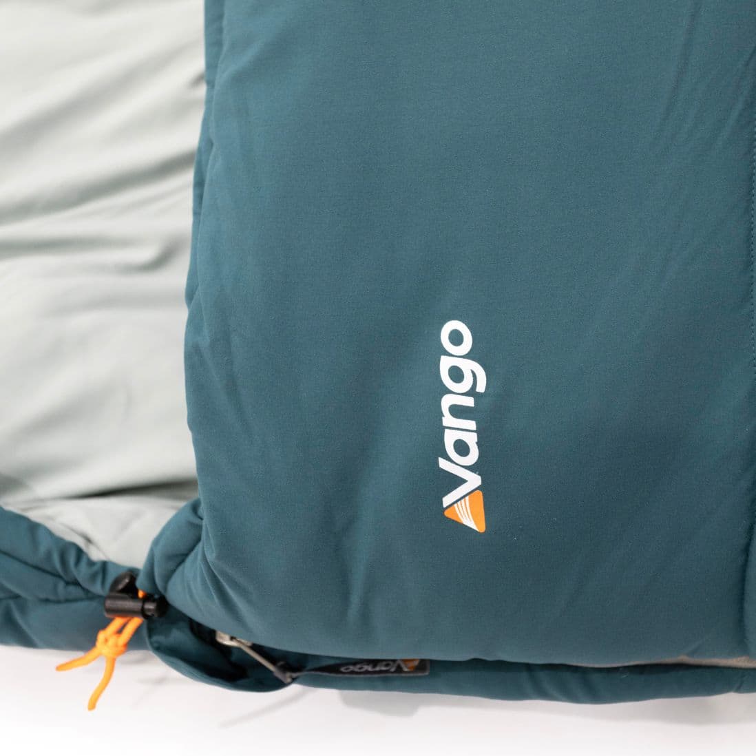 Vango logo displayed on the Stellar Double large sleeping bag, highlighting brand quality and design.