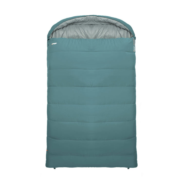 Front view of the Vango Stellar Double adult sleeping bag, featuring a 3-season Polair® shell and thermal lock insulation.