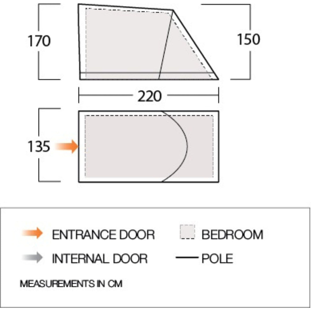 Vango Studio Small - TA009 - for Anantara 450xl/650xl Dimensions