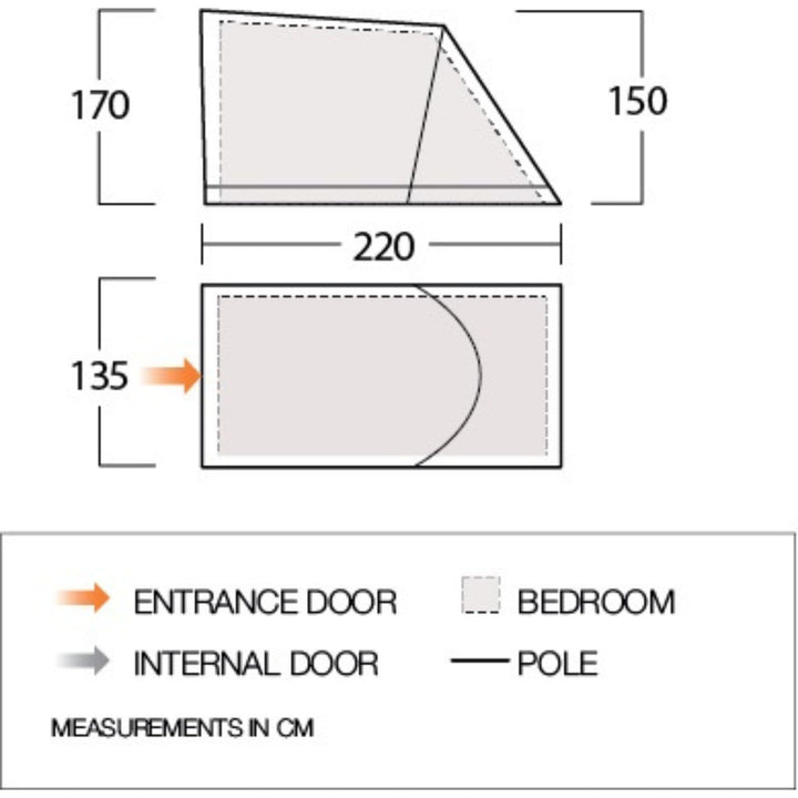 Vango Studio Small - TA009 - for Anantara 450xl/650xl Dimensions