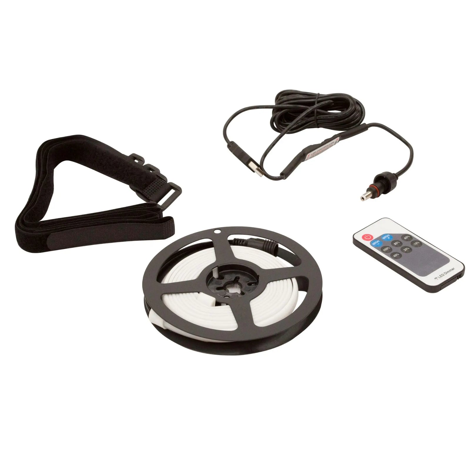 Vango Sunbeam Flexi Light 4m strip light kit with reel, remote control, and power adapter