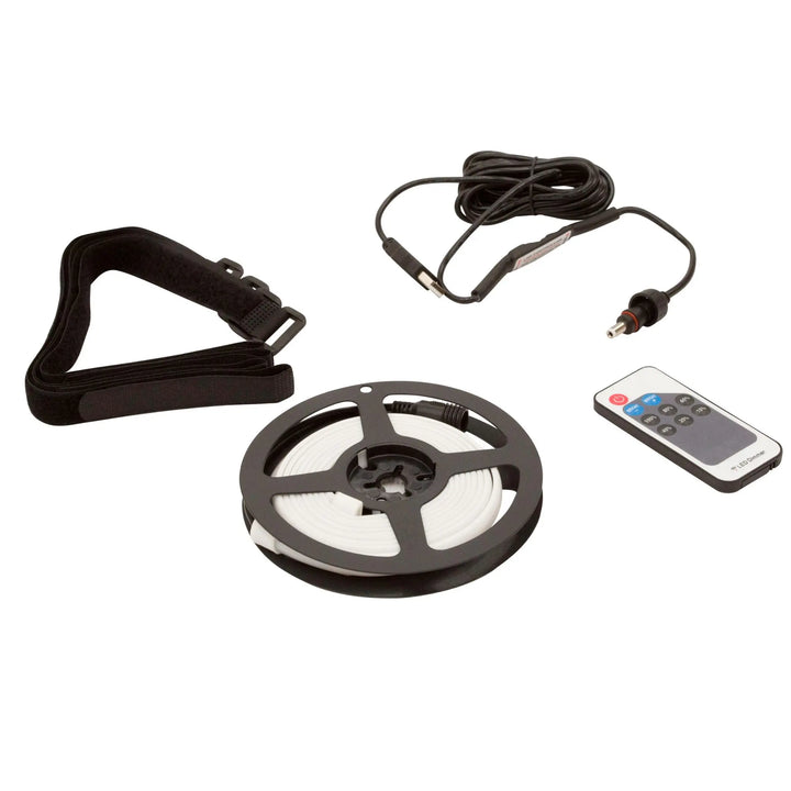 Vango Sunbeam Flexi Light 4m strip light kit with reel, remote control, and power adapter