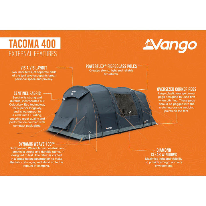 Vango Tacoma 400 Poled Tent External features