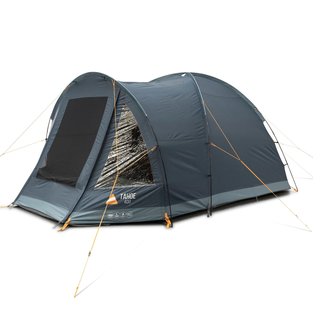 Vango Tahoe 400 tent featuring a closed door with a mesh panel for ventilation and insect protection.