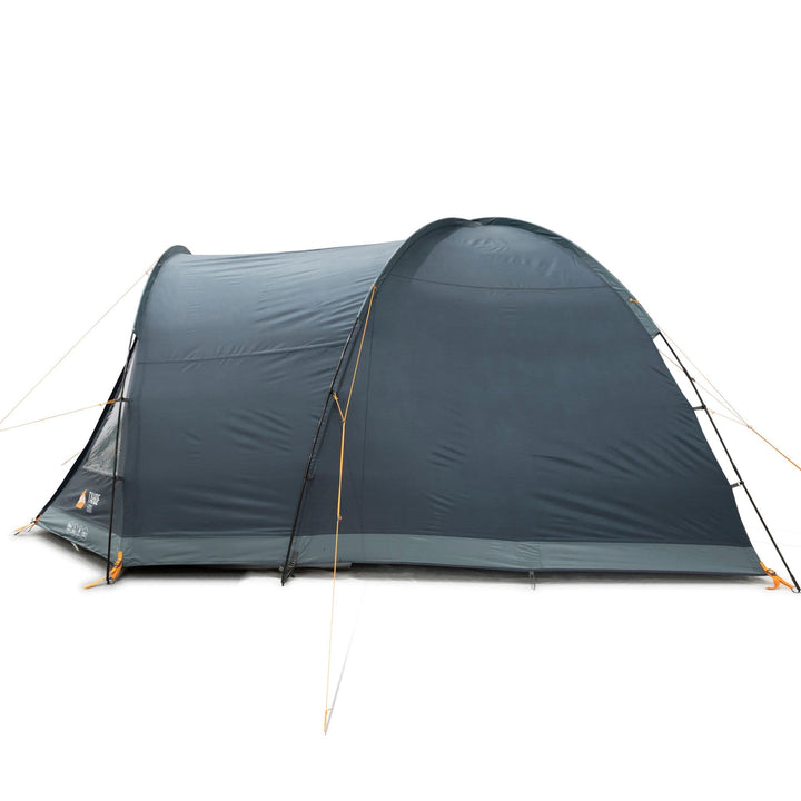 Side view of the Vango Tahoe 500 tent with the window open, highlighting ventilation options for a comfortable camping experience