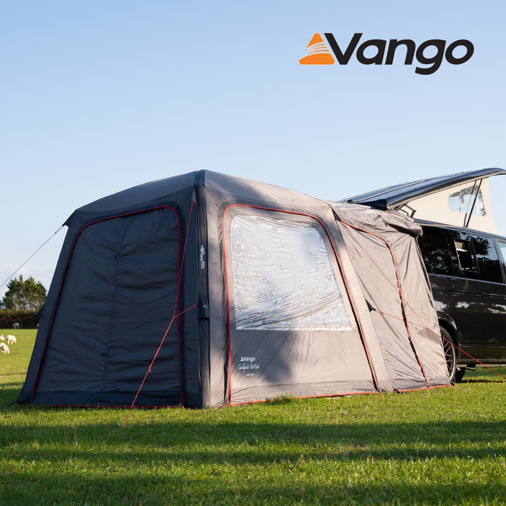 Vango Tailgate AirHub Low Awning attached to VW Campervan