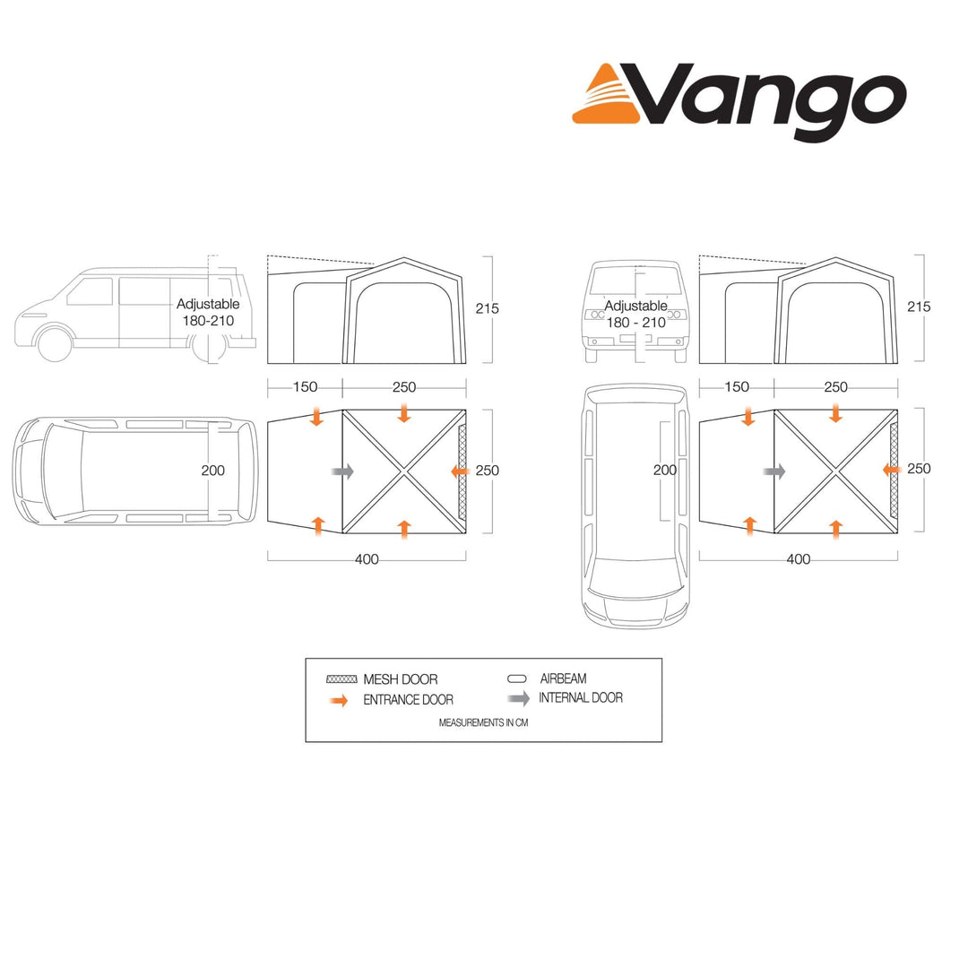 Vango Tailgate AirHub Low Awning Floorplan