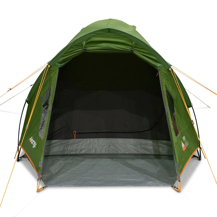 Vango Tay 200 Tent Green with inner tent door closed.