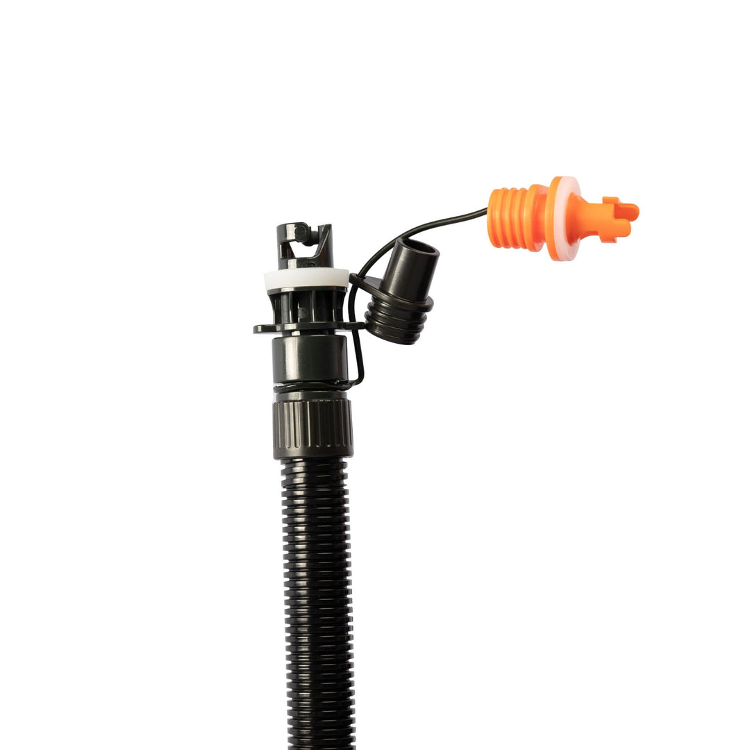 Vango Tempest AirBeam pump hose, highlighting the flexible design and universal fittings for inflating Vango AirBeam tents and awnings.