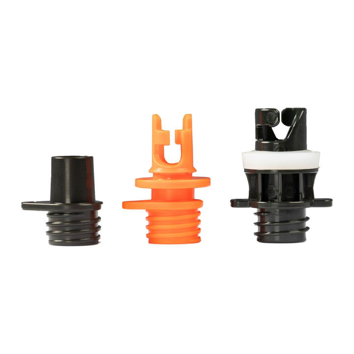 Set of nozzle attachments for the Vango Tempest AirBeam pump, including orange and black options for compatibility with various inflatables.