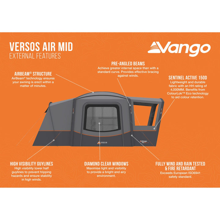 Vango Versos Air Mid Drive Away Awning External features