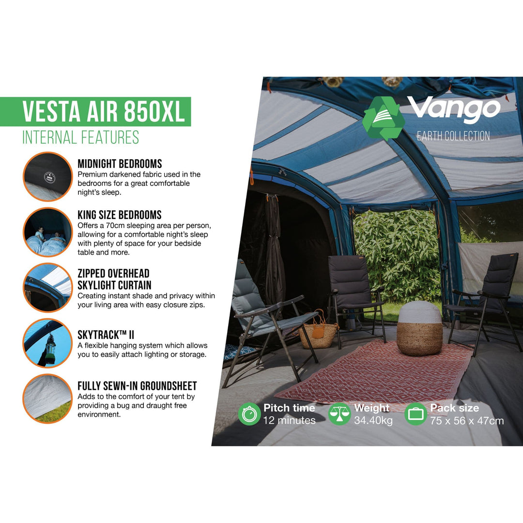 Vango AirBeam Vesta Air 850XL Tent Internal Features