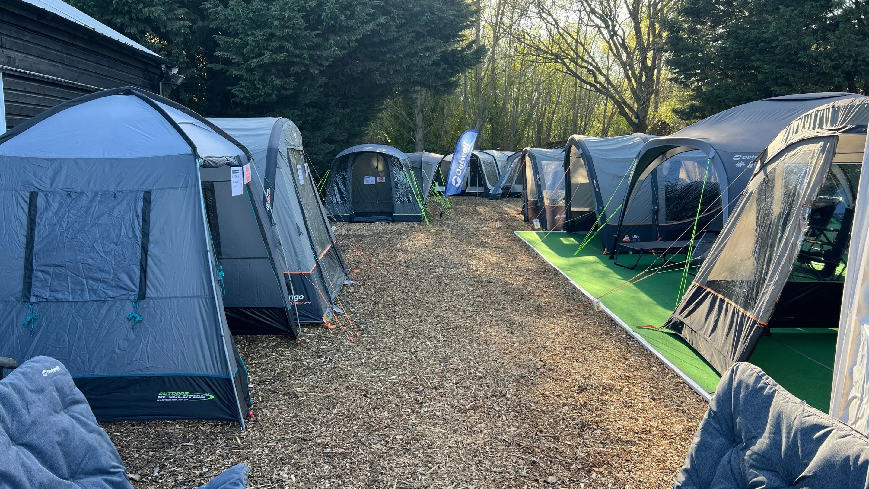WM Camping Showground - show a large selection of tents and drive away awnings.