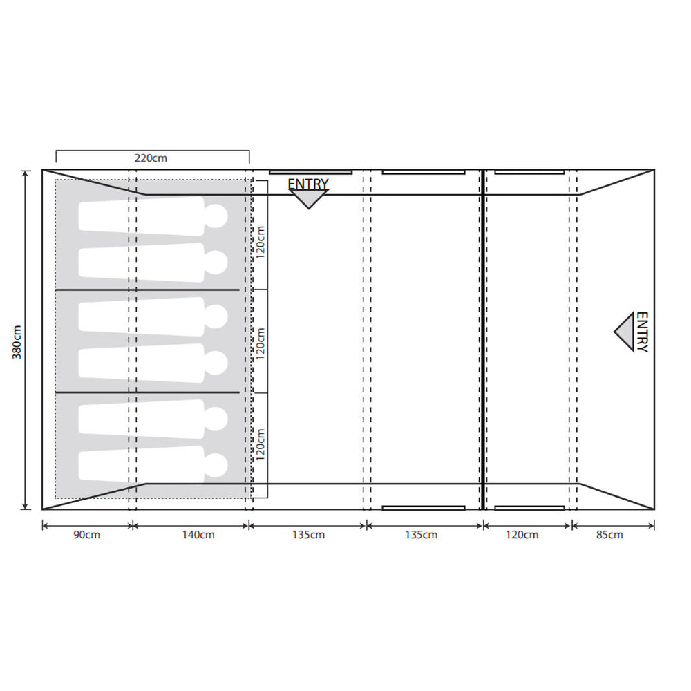 Outdoor Revolution Camp Star 600 Floorplan