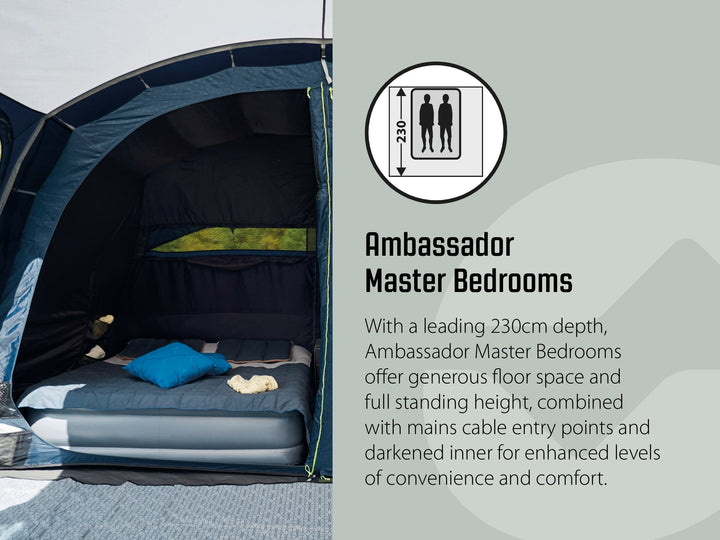 Outwell Knoxville 7SA Tent Ambassador Master bedrooms